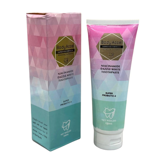 Body Accel Whitening Toothpaste | Niacinamide & Probiotics | 100ml