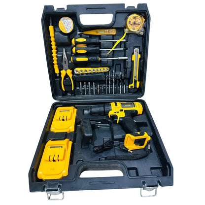 Dunlandi 24V Cordless Drill Machine Set | 2 Batteries + Tool Kit