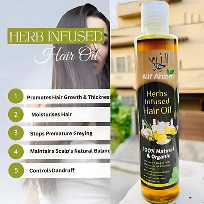 Alif Ahlam Herbs Infused Hair Oil | 100% Natural & Organic