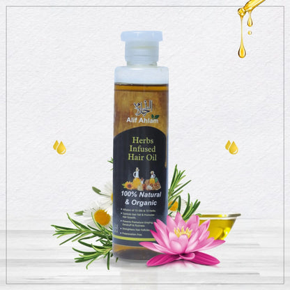 Alif Ahlam Herbs Infused Hair Oil | 100% Natural & Organic
