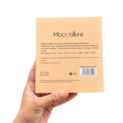 12 Pcs Mocallure Matte Liquid Lipstick Set | High Pigment | Waterproof & Long-Lasting