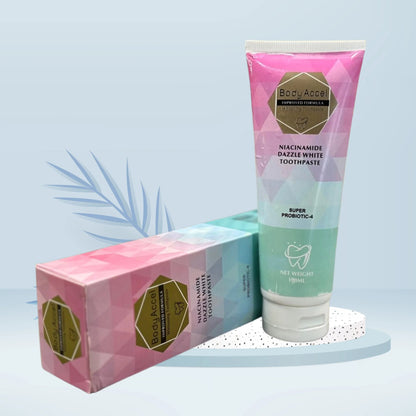 Body Accel Whitening Toothpaste | Niacinamide & Probiotics | 100ml