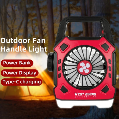 Multipurpose Rechargeable Desk & Camping Fan with LED Light, Flashlight & Power Bank – For Home, Travel & Outdoor Use | Random Color