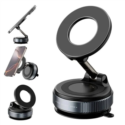 Foldable Magnetic Car Phone Holder | 360° Rotating Suction Mount | Universal
