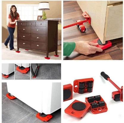 5-in-1 Heavy Furniture Mover Tool Set | Lifter & Roller Kit
