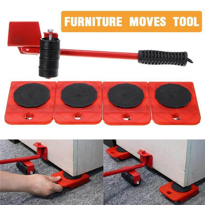 5-in-1 Heavy Furniture Mover Tool Set | Lifter & Roller Kit