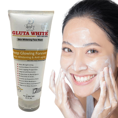 Gluta White Skin Whitening Face Wash | 7-in-1 Advanced Brightening & Anti-Aging