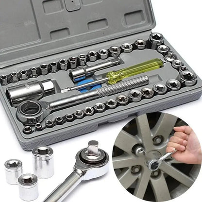 40pcs Aiwa Socket Wrench Tool Kit | Stainless Steel, Durable, Multi-Purpose