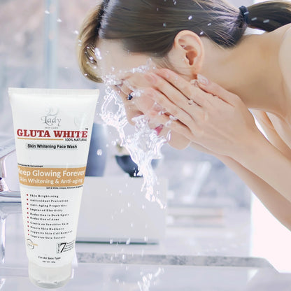 Gluta White Skin Whitening Face Wash | 7-in-1 Advanced Brightening & Anti-Aging