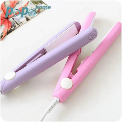 Mini Portable Ceramic Hair Straightener & Curler | Smooth, Silky, Frizz-Free Styling | Random Color