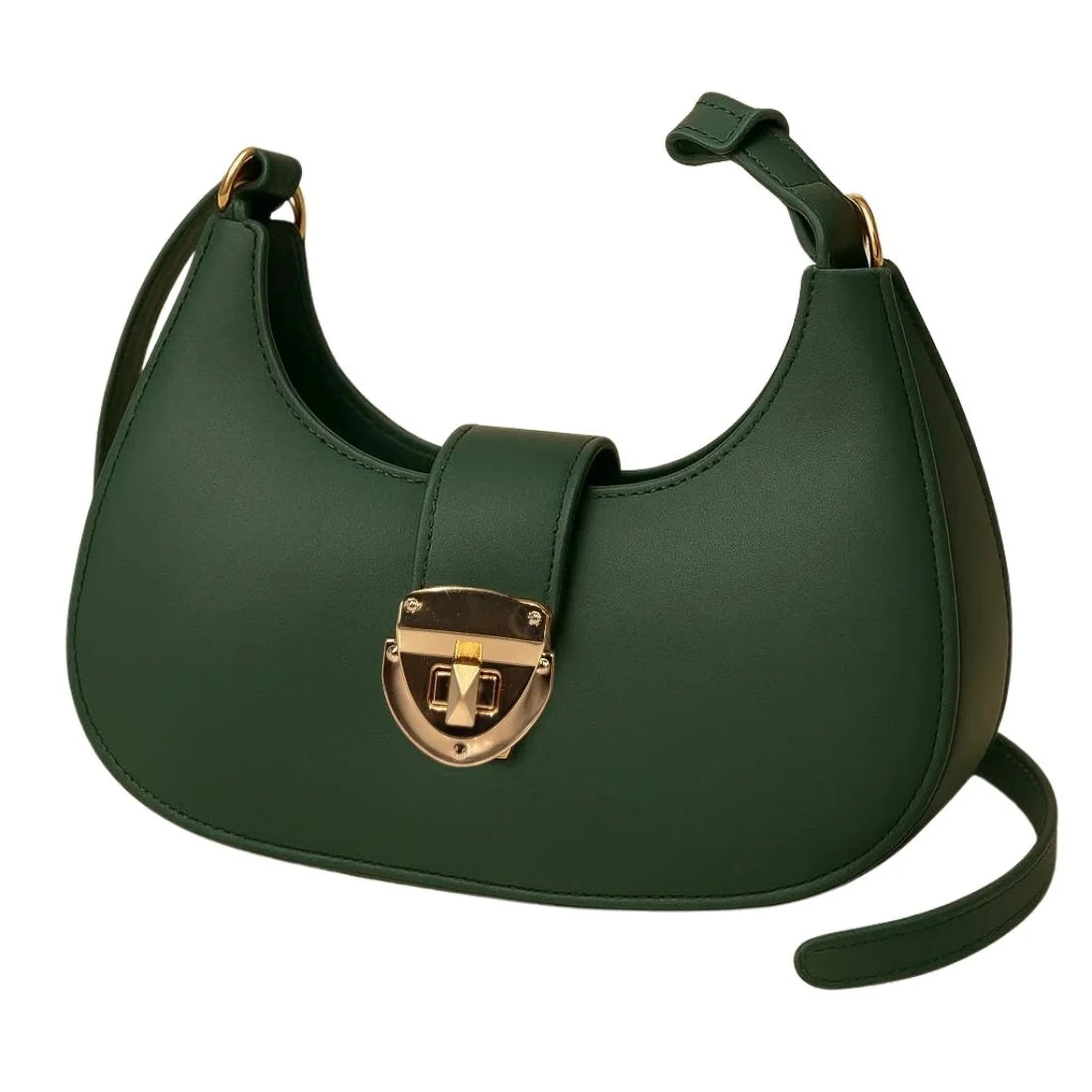 Crescent Leather Luxury Shoulder Bag for Women | Skin Color