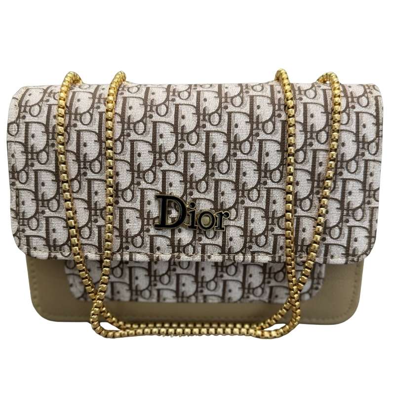 Dior Oblique Canvas & Black Leather Flap Clutch – Timeless Designer Statement Piece