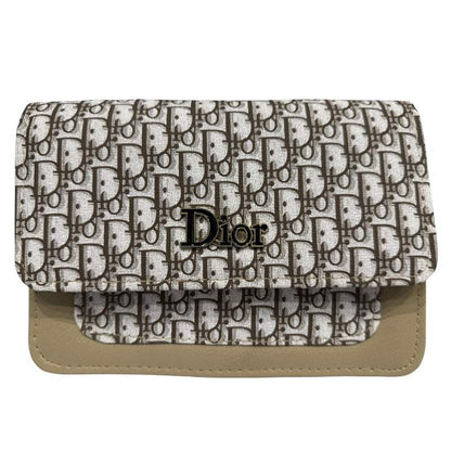 Dior Oblique Canvas & Black Leather Flap Clutch – Timeless Designer Statement Piece