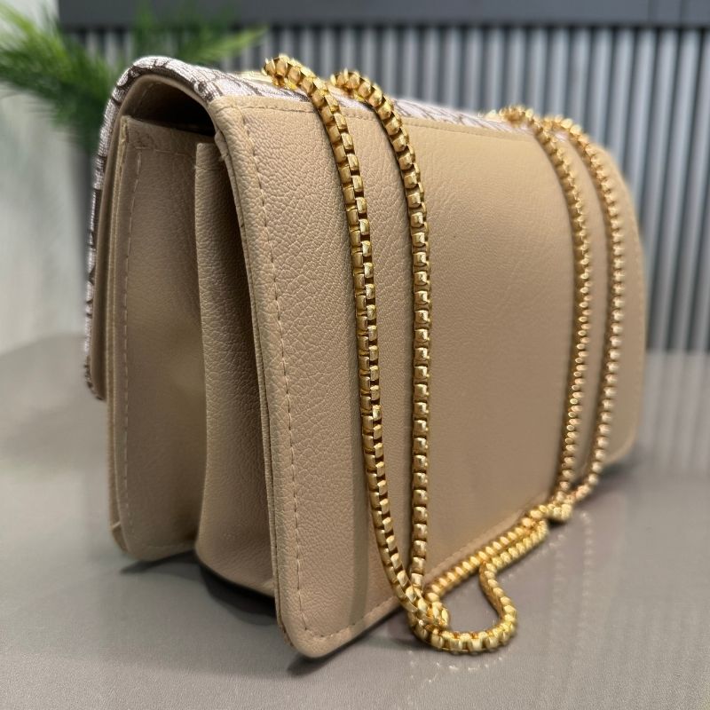 Dior Oblique Canvas & Black Leather Flap Clutch – Timeless Designer Statement Piece