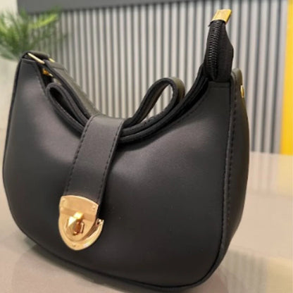 Crescent Leather Luxury Shoulder Bag for Women | Skin Color