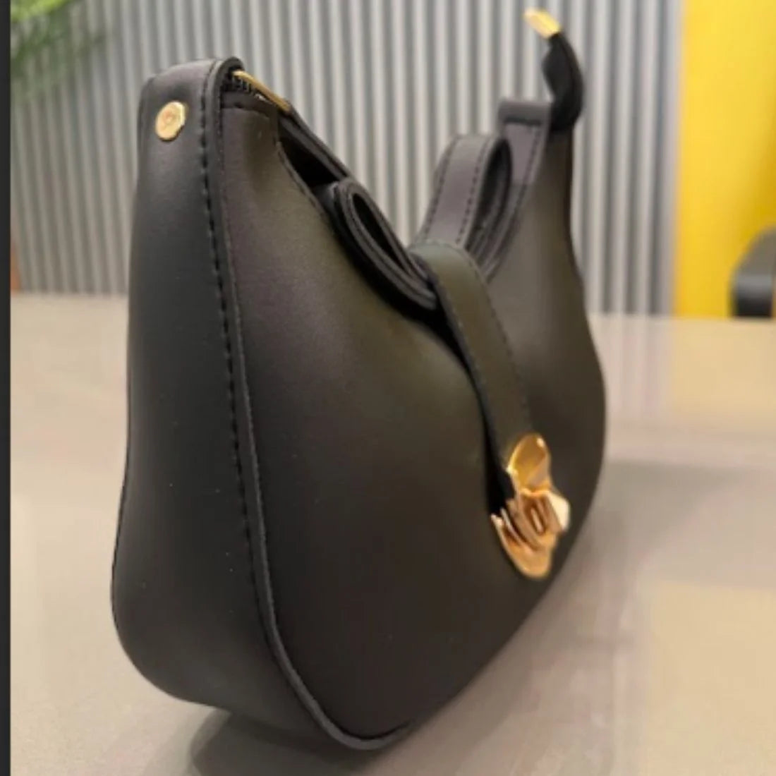 Crescent Leather Luxury Shoulder Bag for Women | Skin Color
